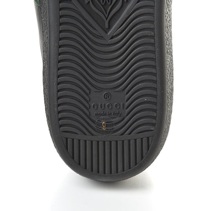 Gucci Calfskin Web GG Apple Embroidered Mens Ace Sneakers 9 Black 7 of 10