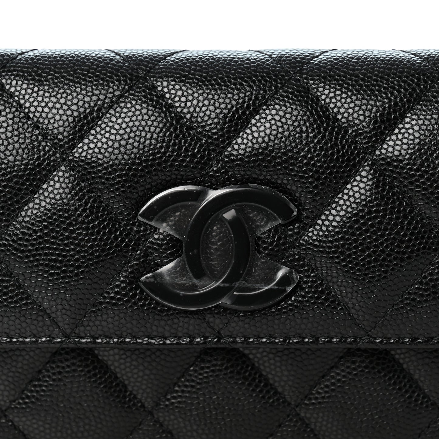 Caviar Quilted My Everything Belt Flap Card Holder Black