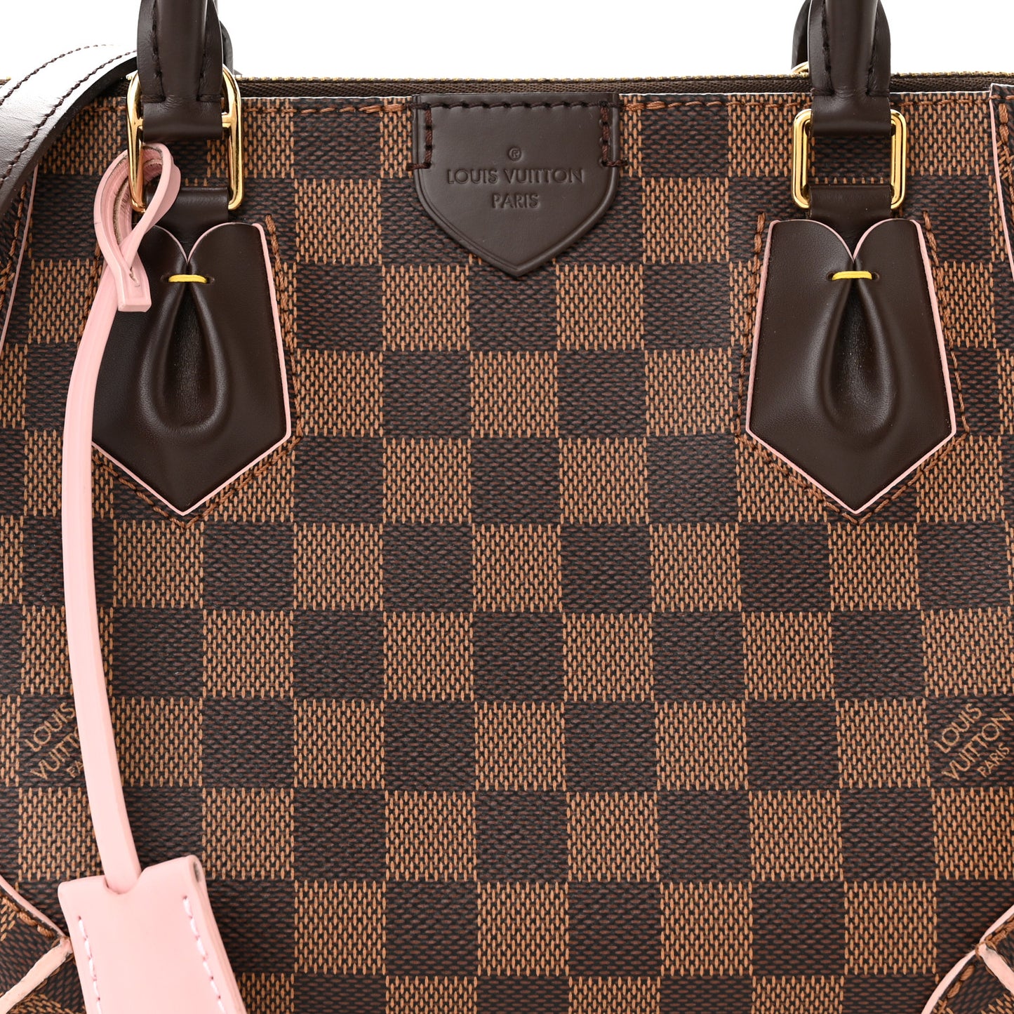 Damier Ebene Caissa Tote PM Rose Ballerine