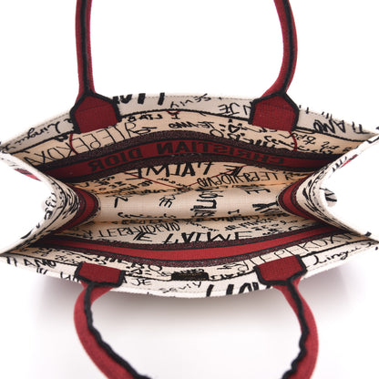 Christian Dior Canvas Embroidered Medium Dioramour Graffiti Book Tote Latte Multicolor 5 of 11