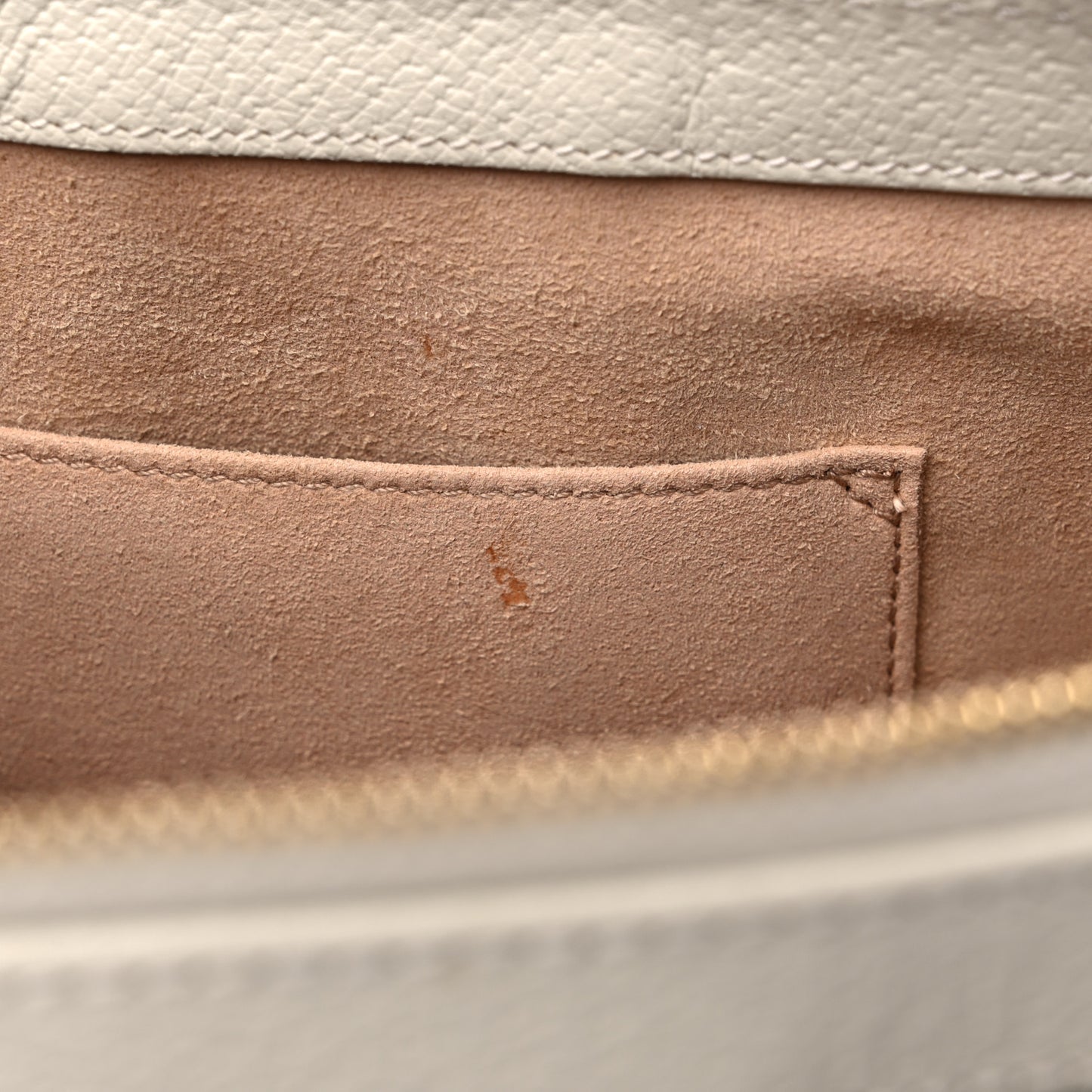 GG Supreme Monogram Textured Dollar Calfskin Web Small Ophidia Tote Bag Beige Ebony Mystic White