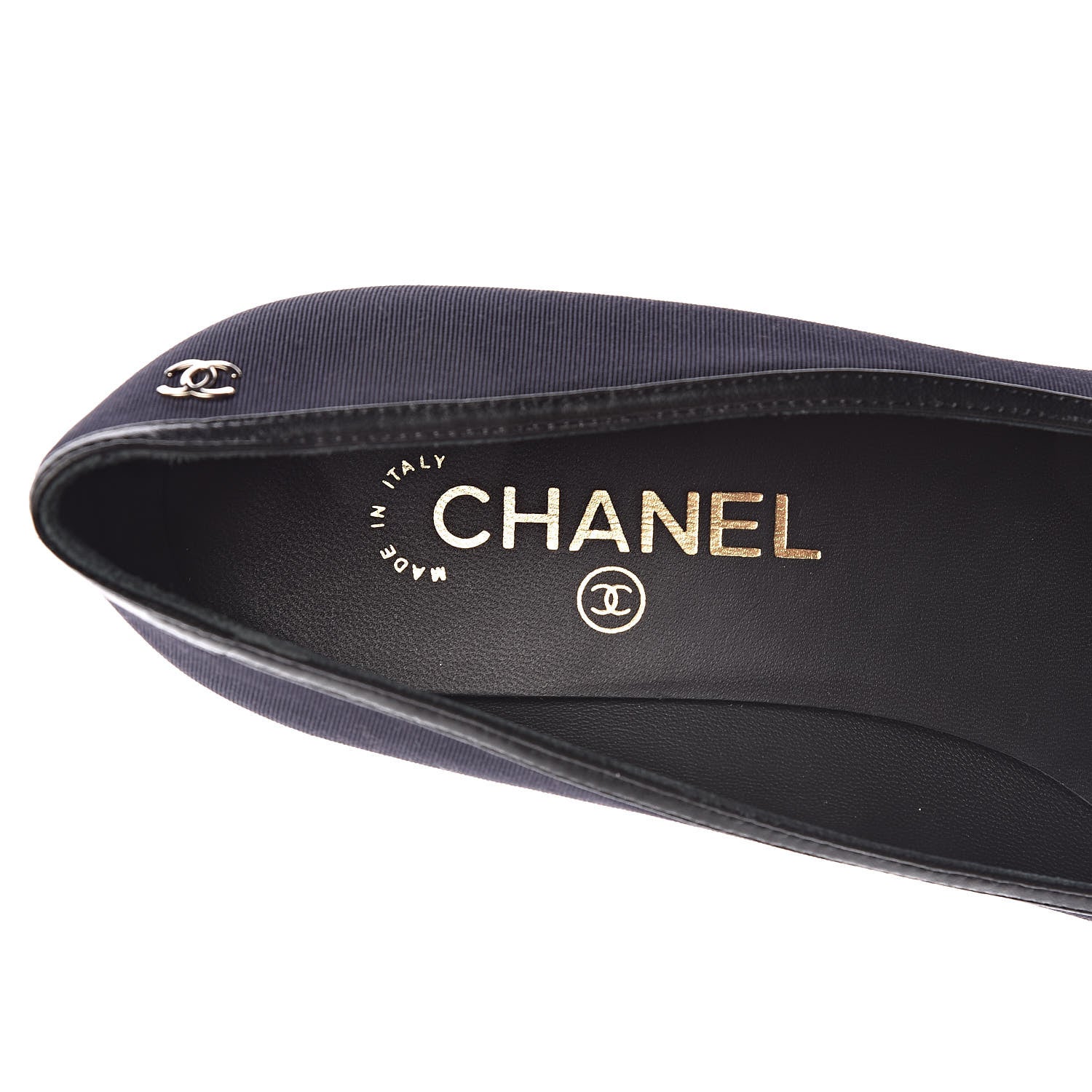 Chanel Grosgrain Lambskin Bow Pumps 39 Navy 6 of 10