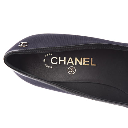 Chanel Grosgrain Lambskin Bow Pumps 39 Navy 6 of 10