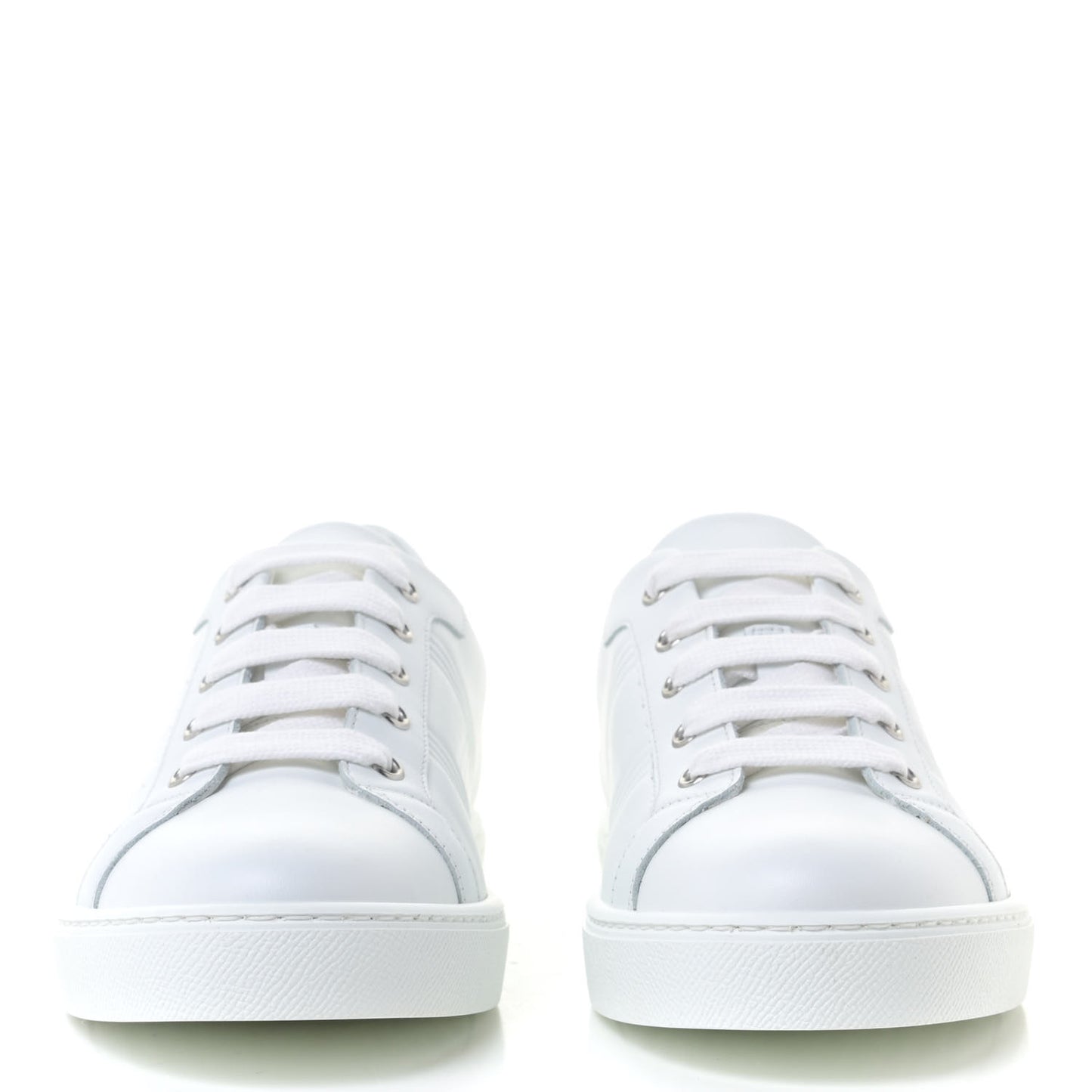 Calfskin Womens Advantage Sneakers 39 White