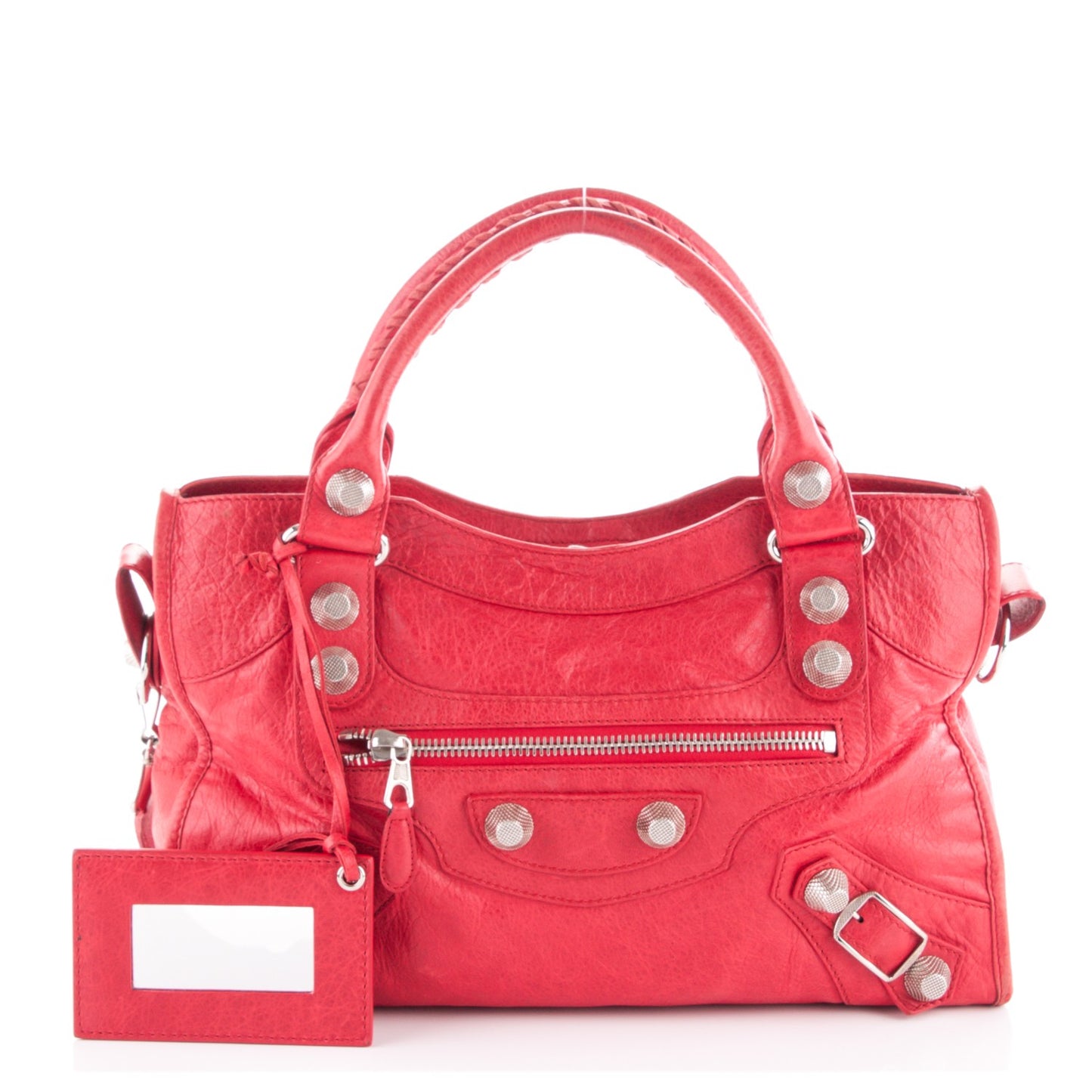 Agneau Giant 21 Silver Hardware City Rouge Coquelicot