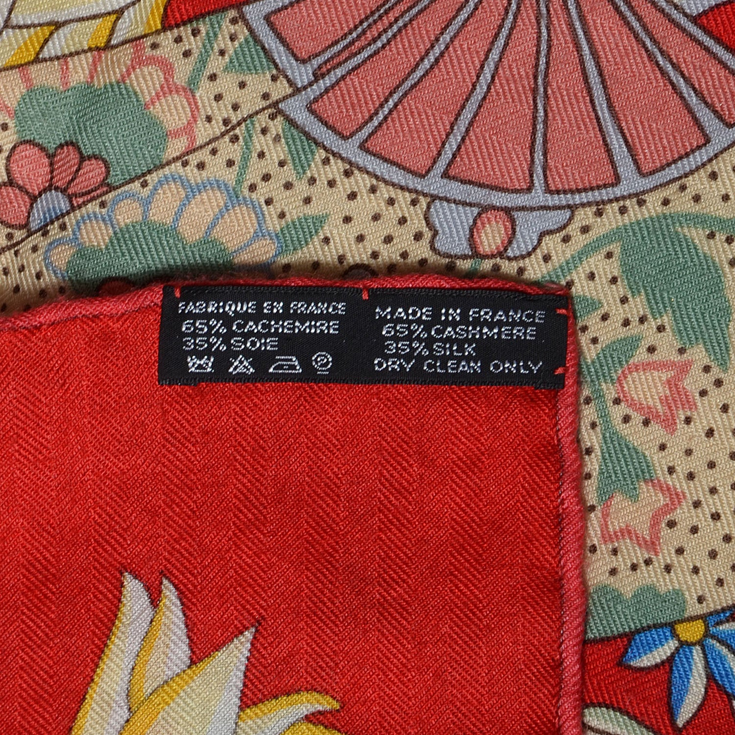 Hermes Cashmere Silk Fleurs et Papillons de Tissus Shawl 140 7 of 7