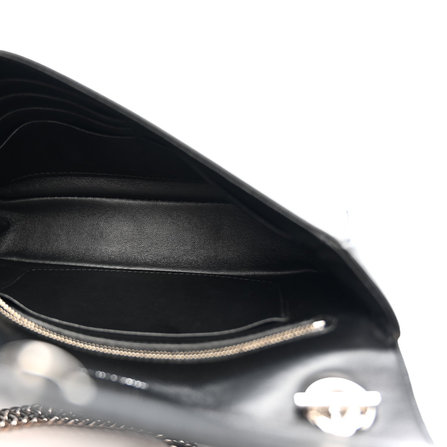 Balenciaga Pebbled Calfskin Logo Everyday Flap Chain Wallet Black 5 of 14
