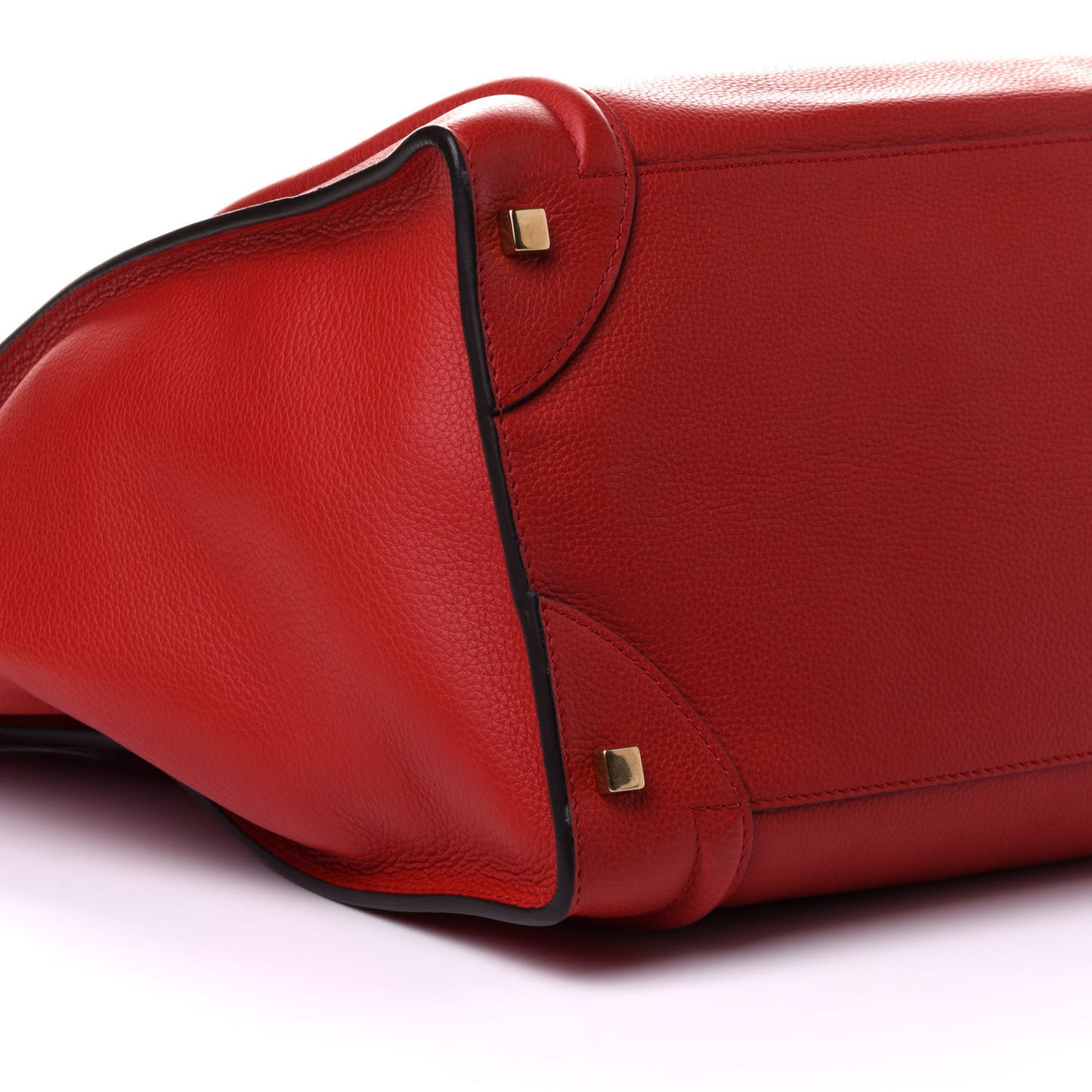 Drummed Calfskin Medium Luggage Coquelicot