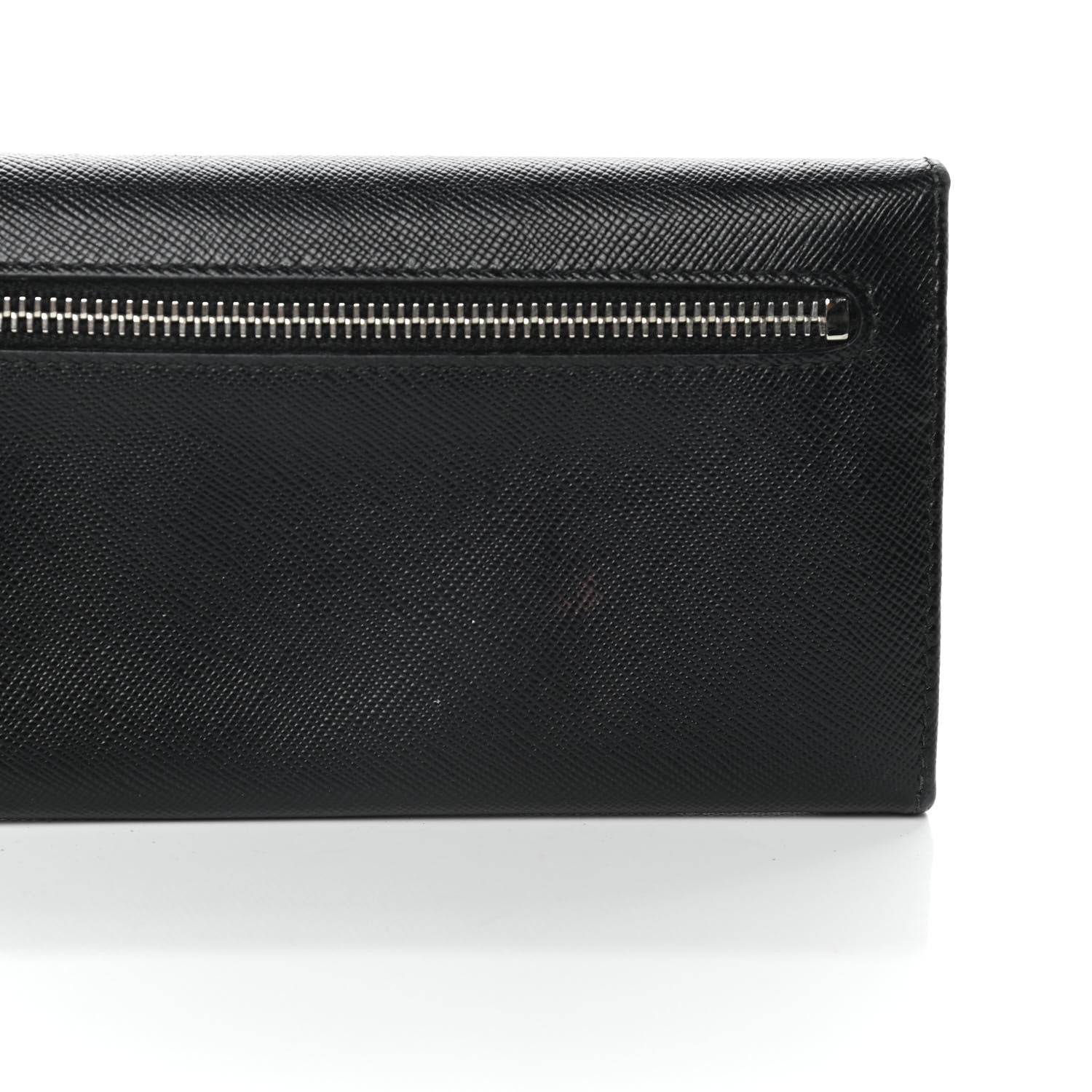 Prada Saffiano Triangle Continental Flap Wallet Black 10 of 13