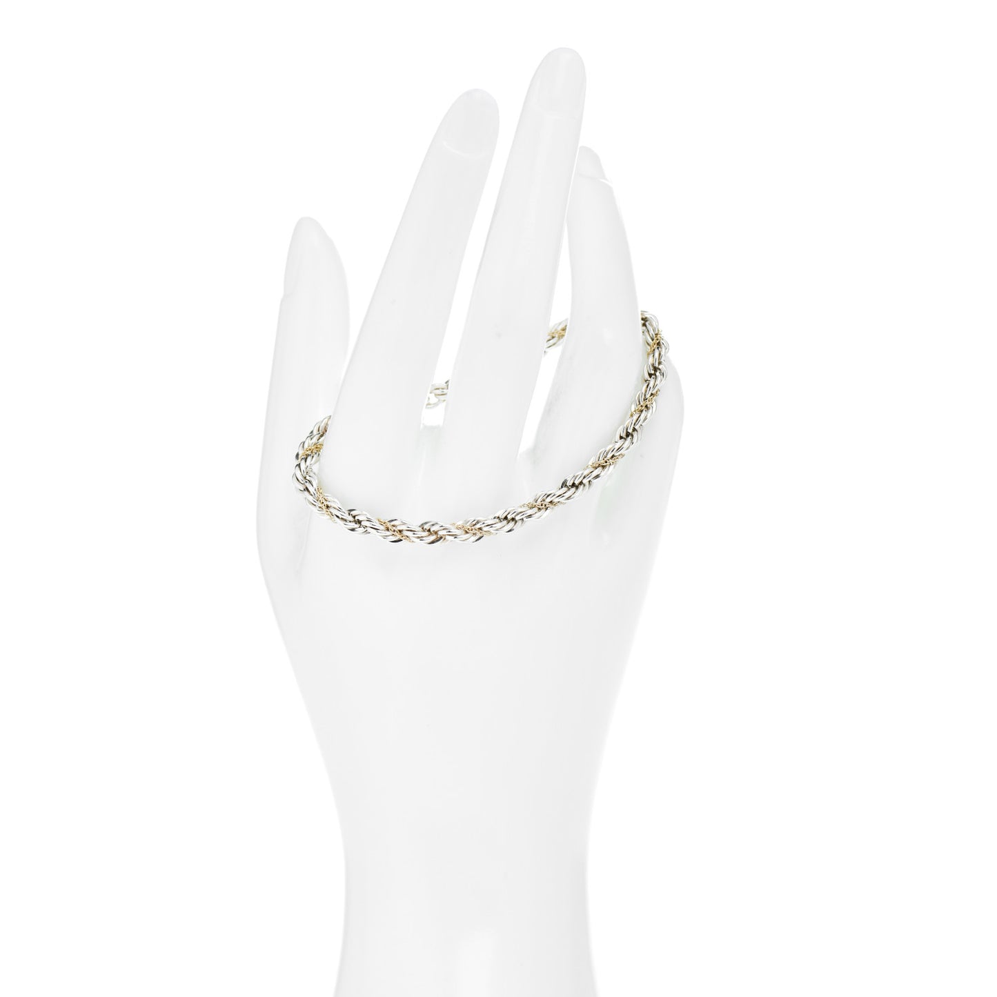 Sterling Silver 18K Yellow Gold Rope Chain Bracelet