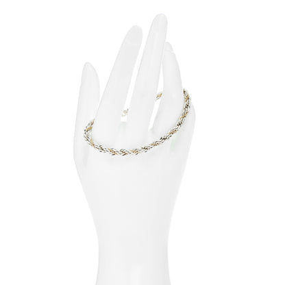 Tiffany Sterling Silver 18K Yellow Gold Rope Chain Bracelet 2 of 4