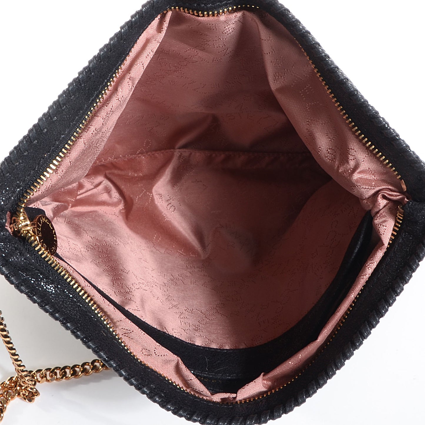 Faux Leather Shaggy Deer Medium Falabella Crossbody Bag Black