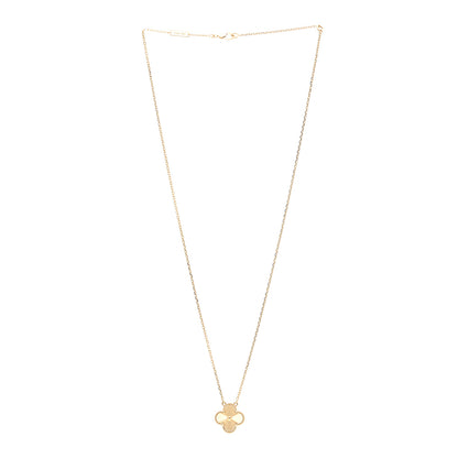 Van Cleef & Arpels 18K Yellow Gold Guilloché Vintage Alhambra Pendant Necklace 3 of 6