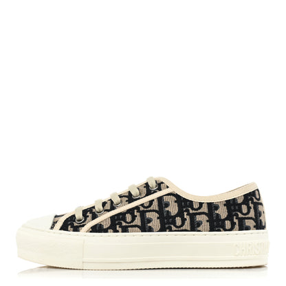 Christian Dior Canvas Oblique Walk'N'Dior Low Top Sneakers 35.5 Deep Blue 1 of 10