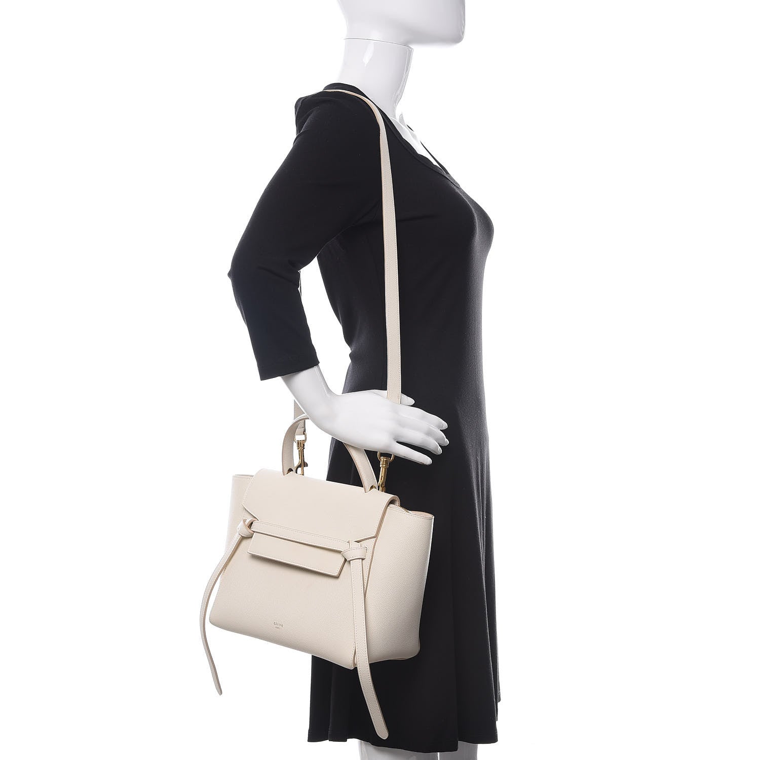 Celine Grained Calfskin Micro Belt Bag White 2 of 10