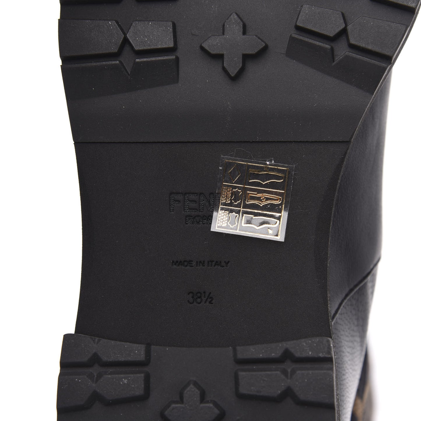 Nappa Microfiber Fabric FF Rockoko Tall Boots 38.5 Black Tobacco