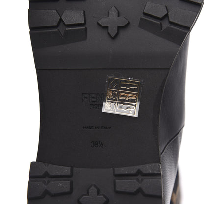 Fendi Nappa Microfiber Fabric FF Rockoko Tall Boots 38.5 Black Tobacco 6 of 7