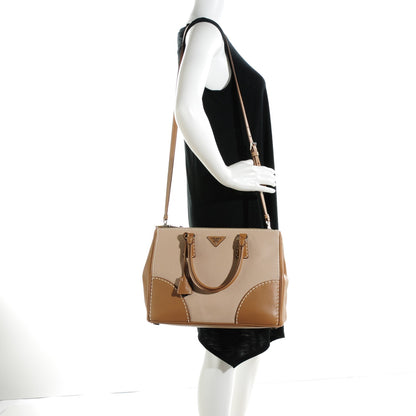 Prada Canapa City Calf Medium Stitch Tote Corda Caramel 2 of 9