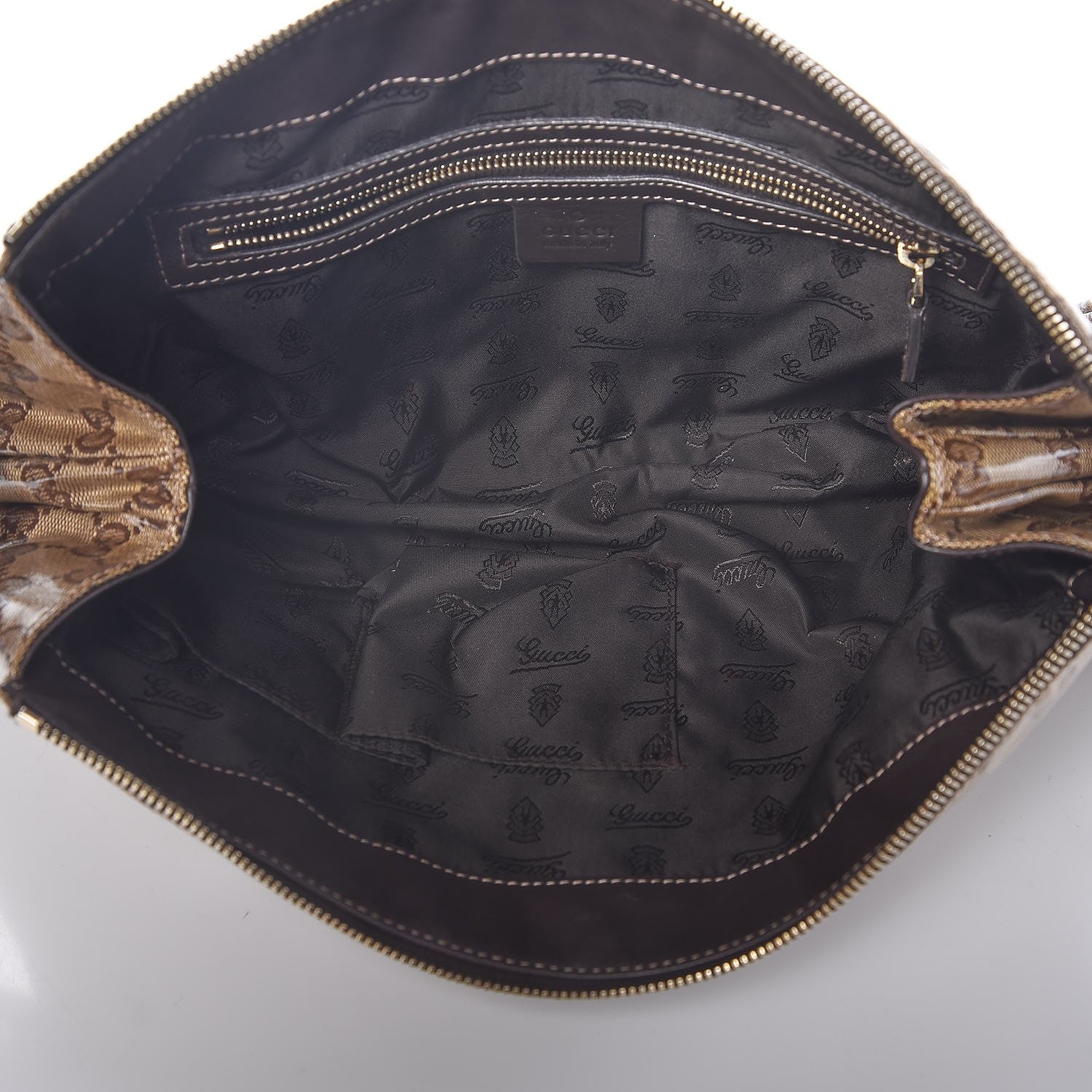 Gucci Crystal Monogram Large Hysteria Clutch Brown 7 of 7