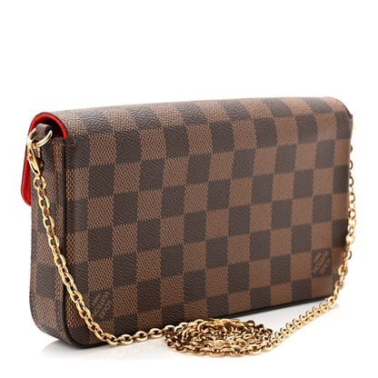 Louis Vuitton Damier Ebene Pochette Felicie Chain Wallet 3 of 9