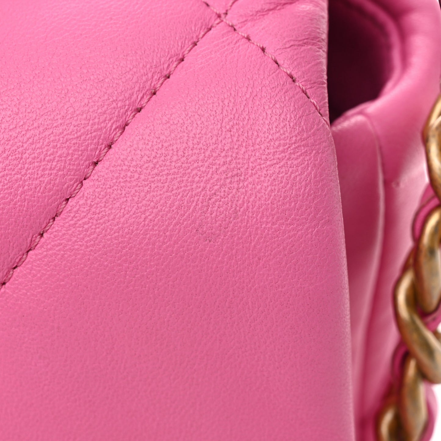 Lambskin Quilted Medium Chanel 19 Flap Pink