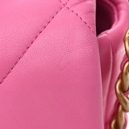 Chanel Lambskin Quilted Medium Chanel 19 Flap Pink 17 of 20