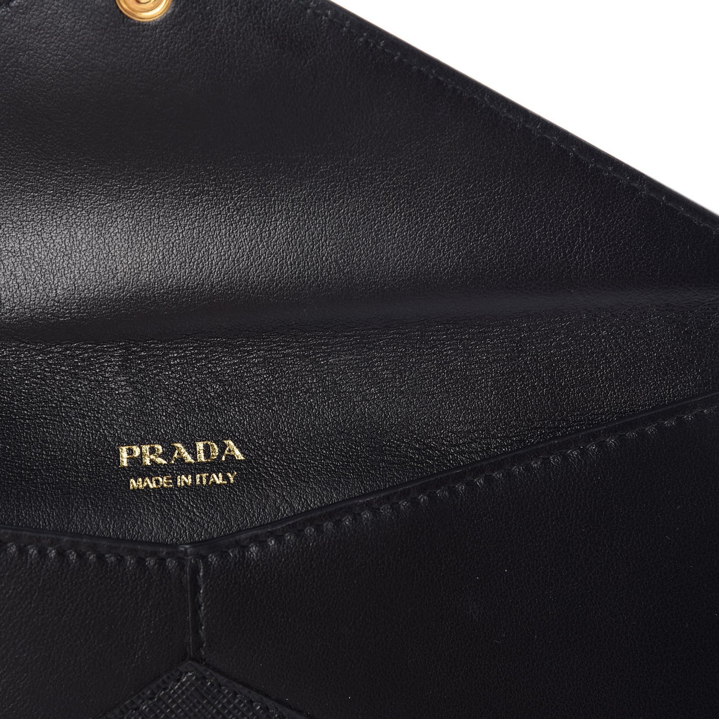 Saffiano Letter Wristlet Wallet Black