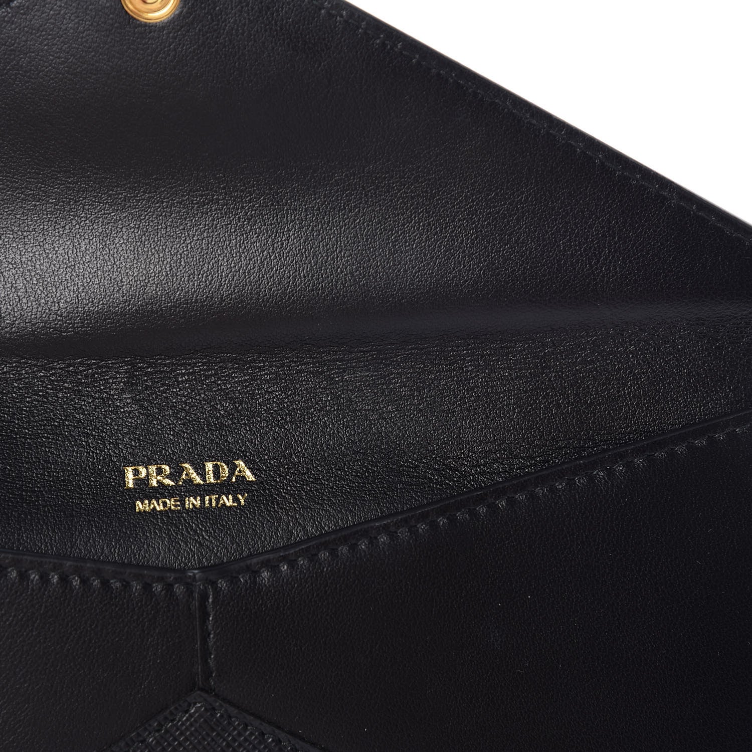 Prada Saffiano Letter Wristlet Wallet Black 8 of 9