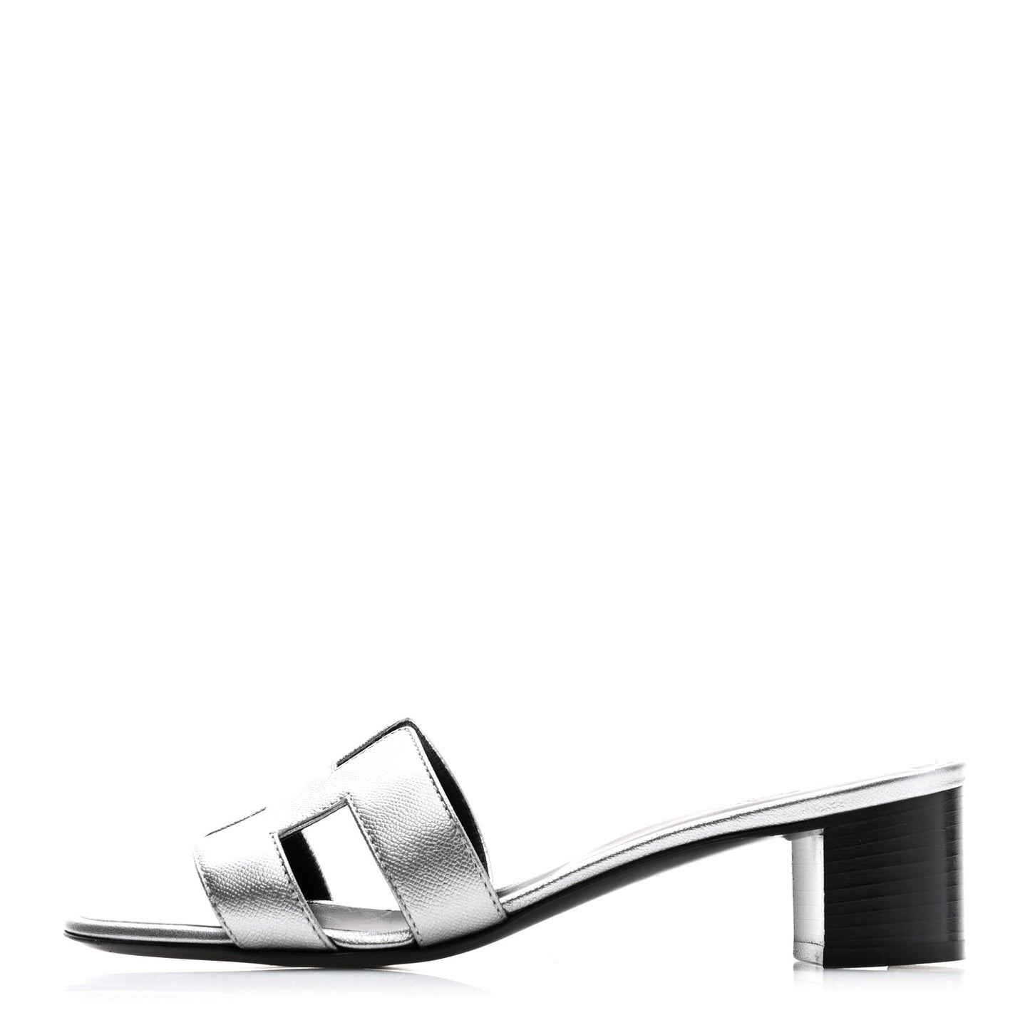 Metallic Epsom Oasis Sandals 37 Gris Argente