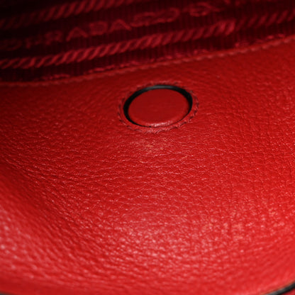 Prada Vitello Phenix Zippered Messenger Hobo Rosso 10 of 11