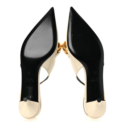 Gucci Vernice Crystal Nappa Charlotte Marina Slingback Pumps 39 New Ivoir 7 of 12
