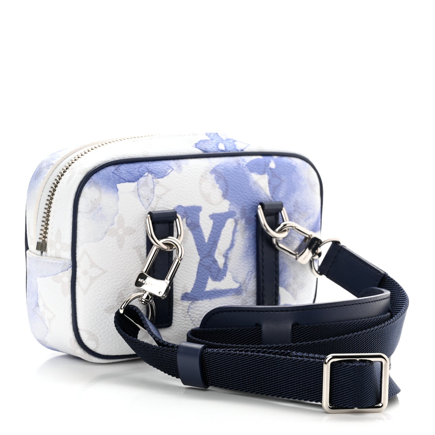 Monogram Watercolor Outdoor Pouch Blue