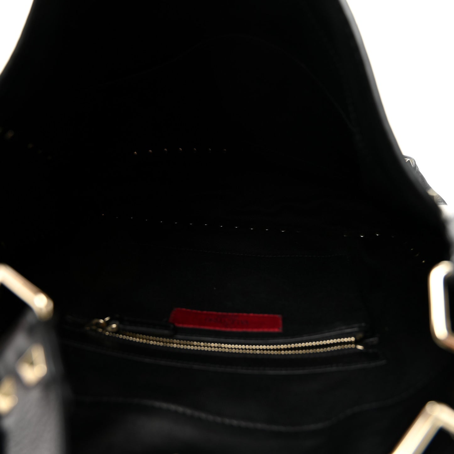 Vitello Calfskin Small Rockstud Flip-Lock Messenger Bag Black