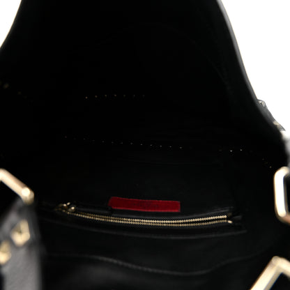 Valentino Garavani Vitello Calfskin Small Rockstud Flip-Lock Messenger Bag Black 5 of 9