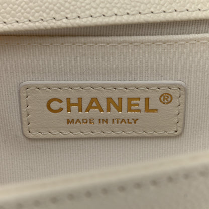 Chanel Caviar Quilted Medium Boy Flap White 7 of 12
