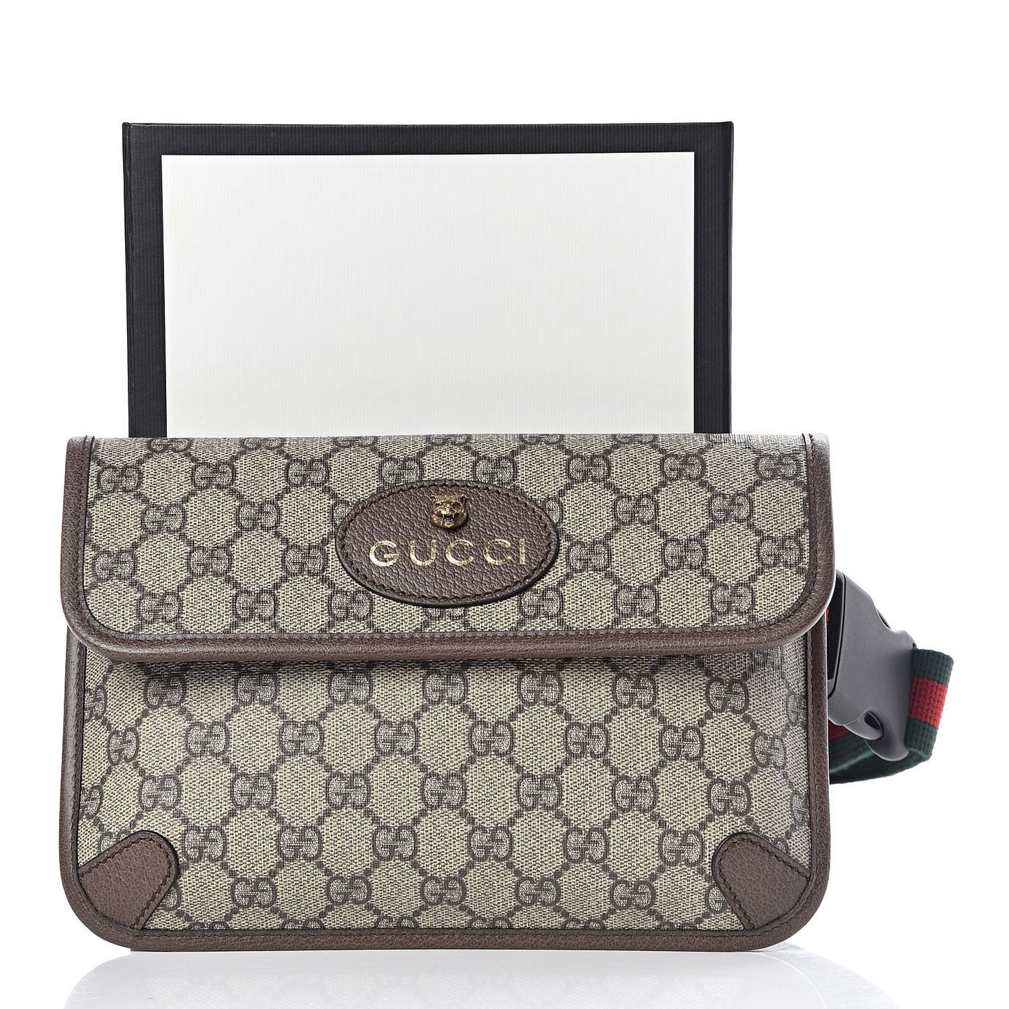 GG Supreme Monogram Neo Vintage Web Belt Bag Brown