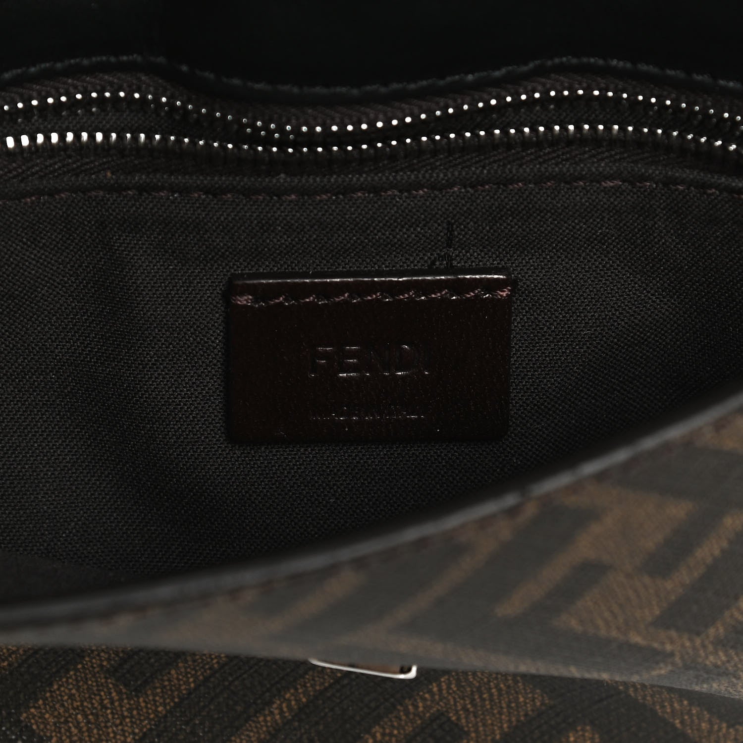 Fendi Glazed Fabric Cotton Vitello King Aura FF 1974 Baguette Belt Pouch Tobacco Moro Goji Ghianda 8 of 12
