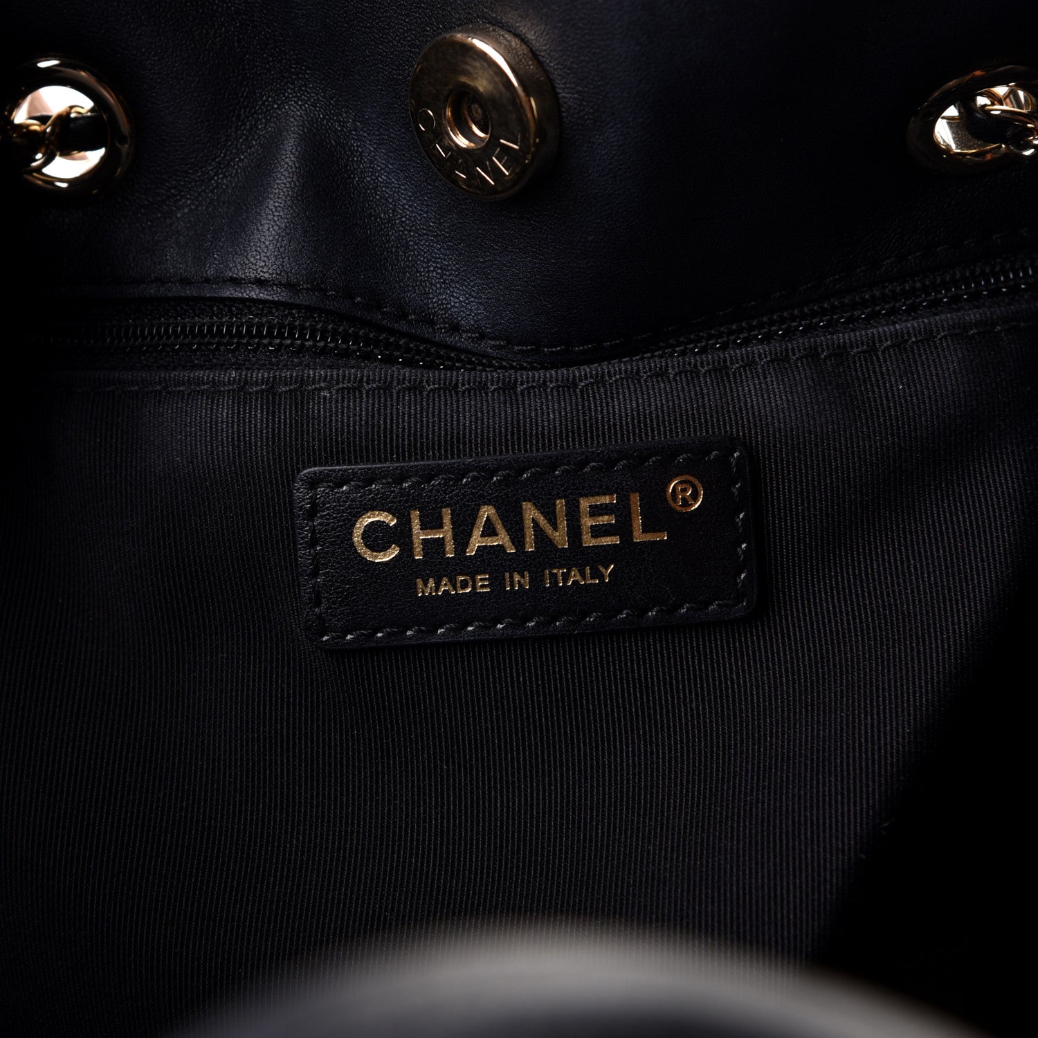 Chanel Lambskin Quilted CC Dweller Drawstring Tote Black 5 of 5