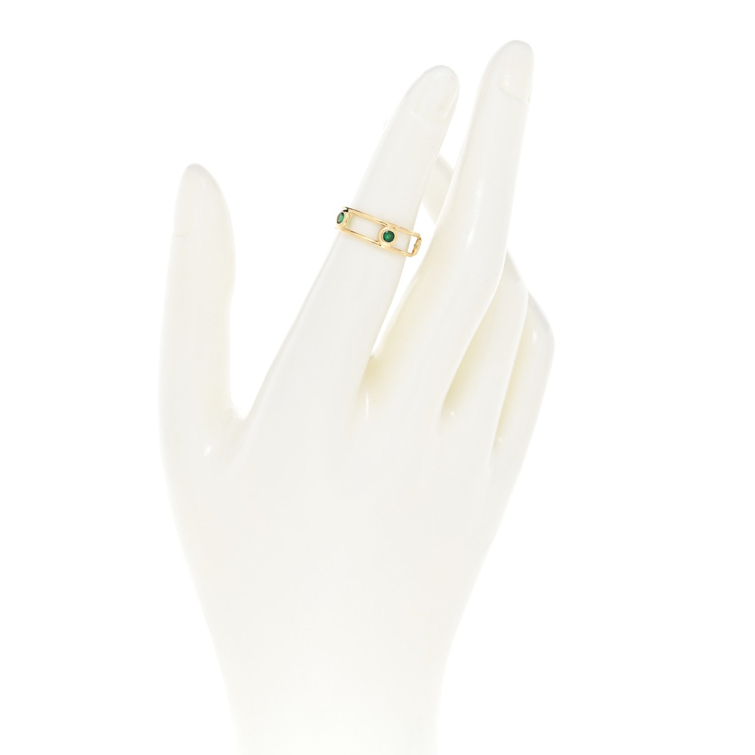 Tiffany 18K Yellow Gold Emerald Elsa Peretti Color By The Yard Ring 49 5 2 of 4