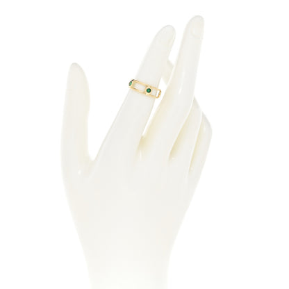 Tiffany 18K Yellow Gold Emerald Elsa Peretti Color By The Yard Ring 49 5 2 of 4