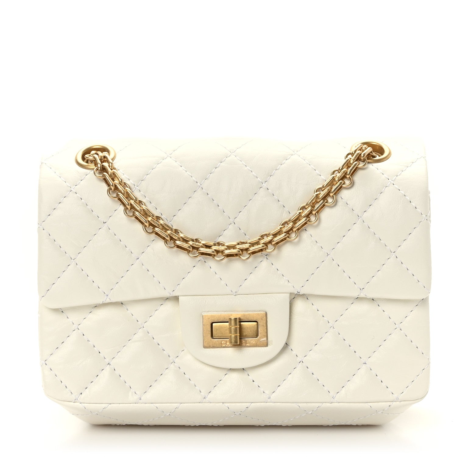 Chanel Aged Calfskin Quilted 2.55 Reissue Mini Flap White 1 of 9