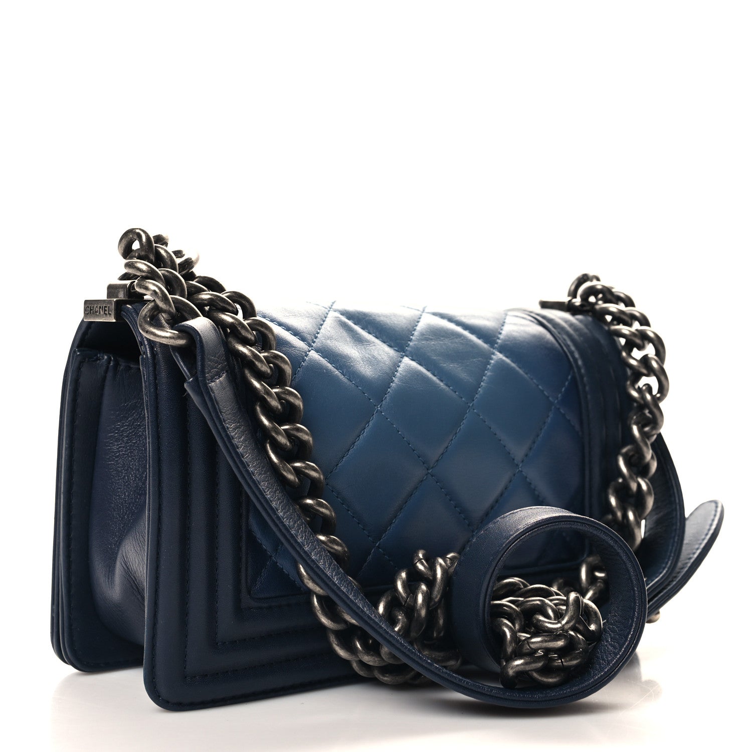 Chanel Calfskin Ombre Faded Quilted Small Boy Flap Blue 3 of 11