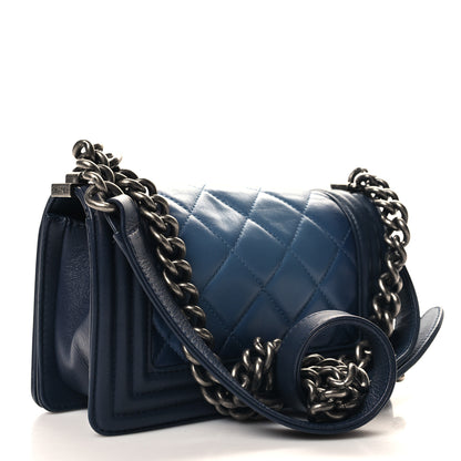 Chanel Calfskin Ombre Faded Quilted Small Boy Flap Blue 3 of 11