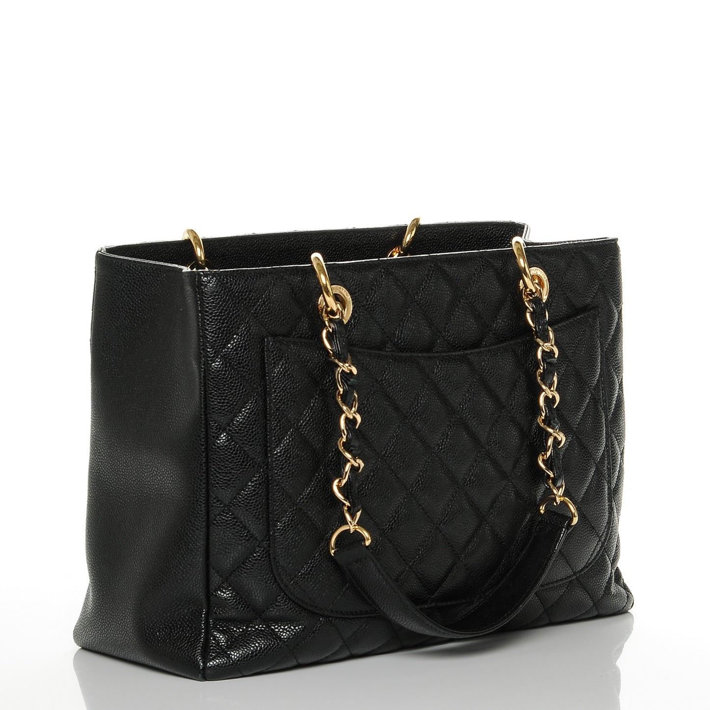 Caviar Quilted Grand Shopping Tote GST Black