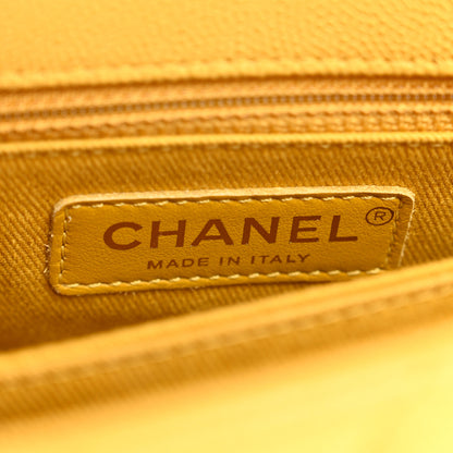 Chanel Caviar Chevron Quilted Mini Coco Handle Flap Yellow 6 of 10