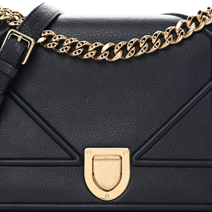 Christian Dior Grained Calfskin Medium Diorama Flap Bag Indigo Blue 8 of 10