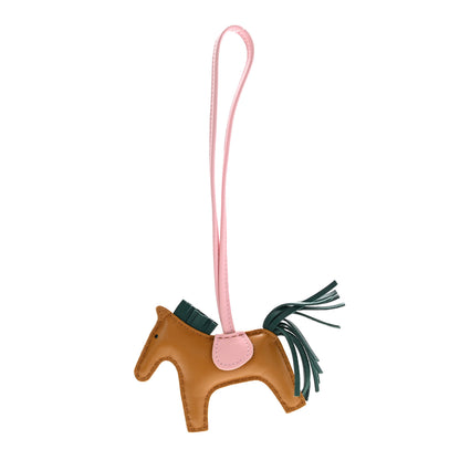 Hermes Milo Lambskin Grigri Rodeo Horse Bag Charm PM Sesame Malachite Rose Sakura 1 of 4