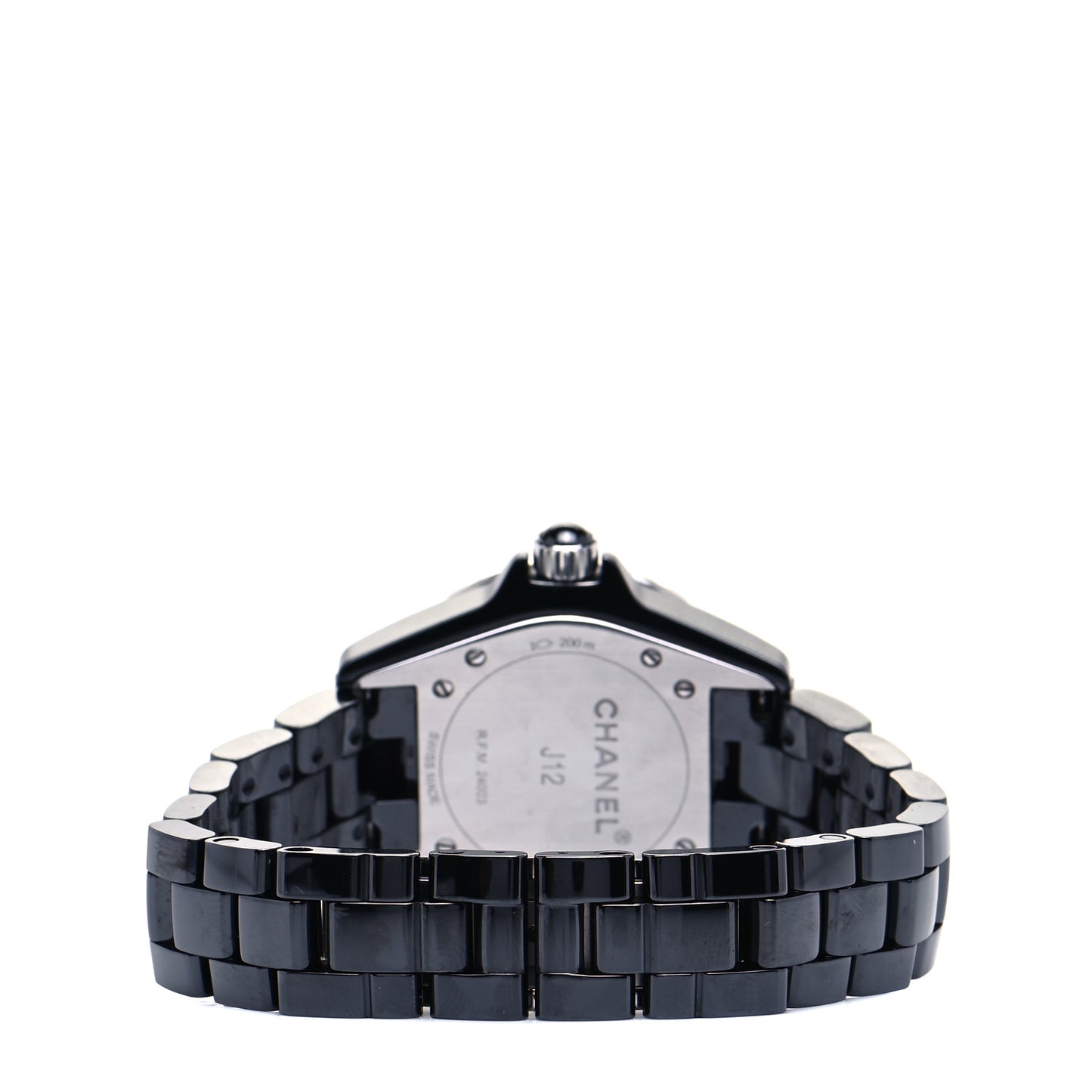 Stainless Steel Ceramic Diamond 33mm J12 Quartz Watch Black