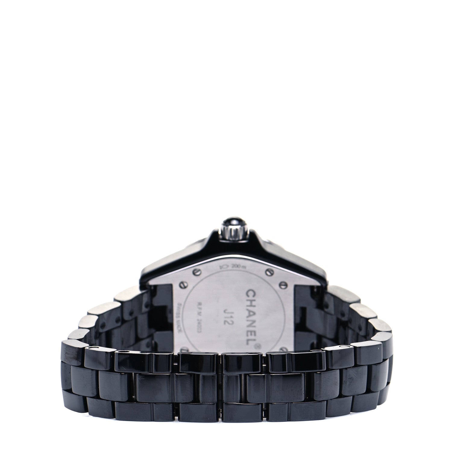 Chanel Stainless Steel Ceramic Diamond 33mm J12 Quartz Watch Black 3 of 5