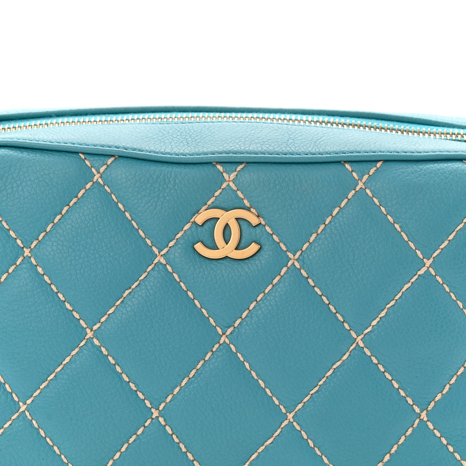 Chanel Calfskin Wild Stitch Surpique Hobo Blue 8 of 10